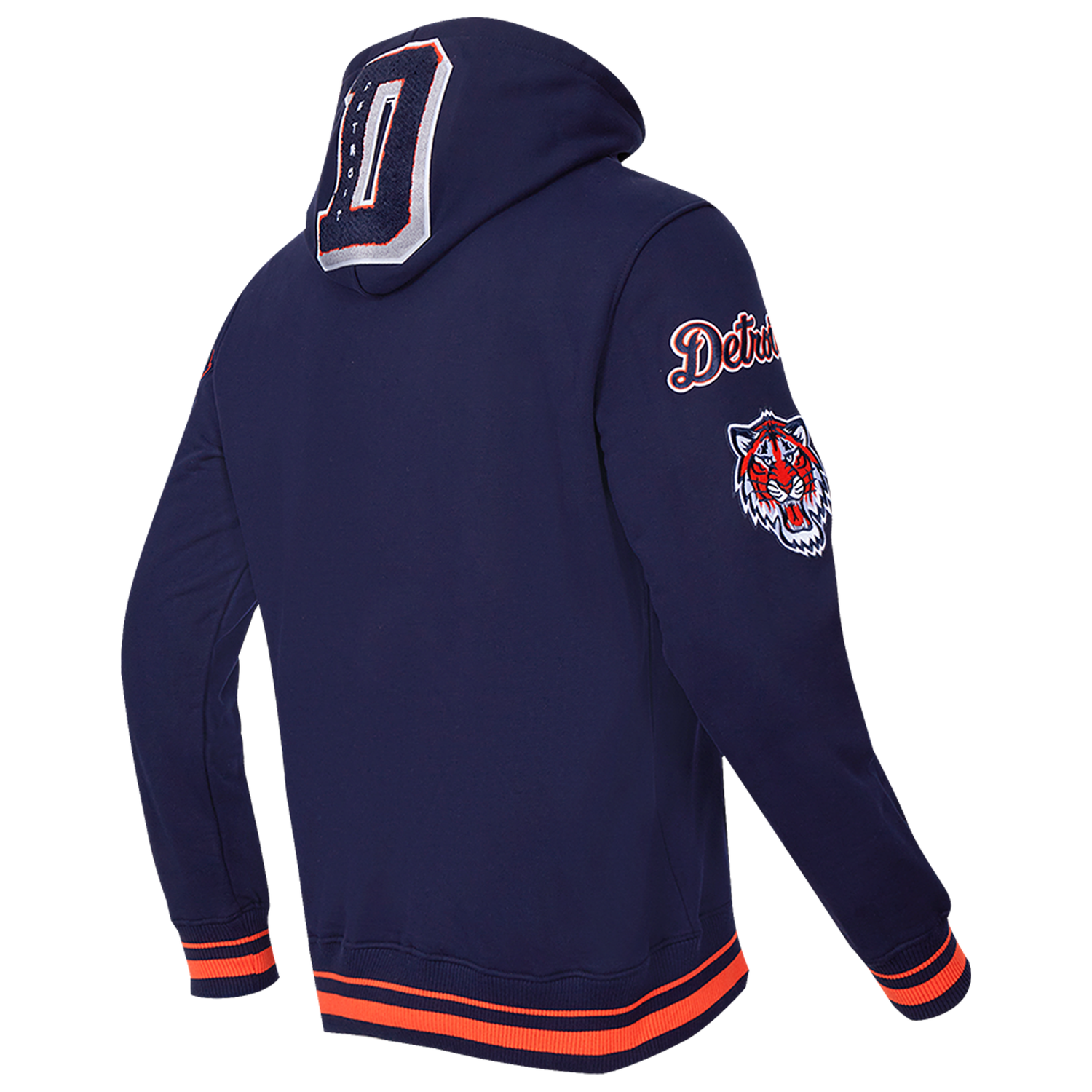 Pro Standard TIGERS MASH UP RIB FLC PO HOODIE - Men's - Midnight Navy/Orange/Midnight Navy