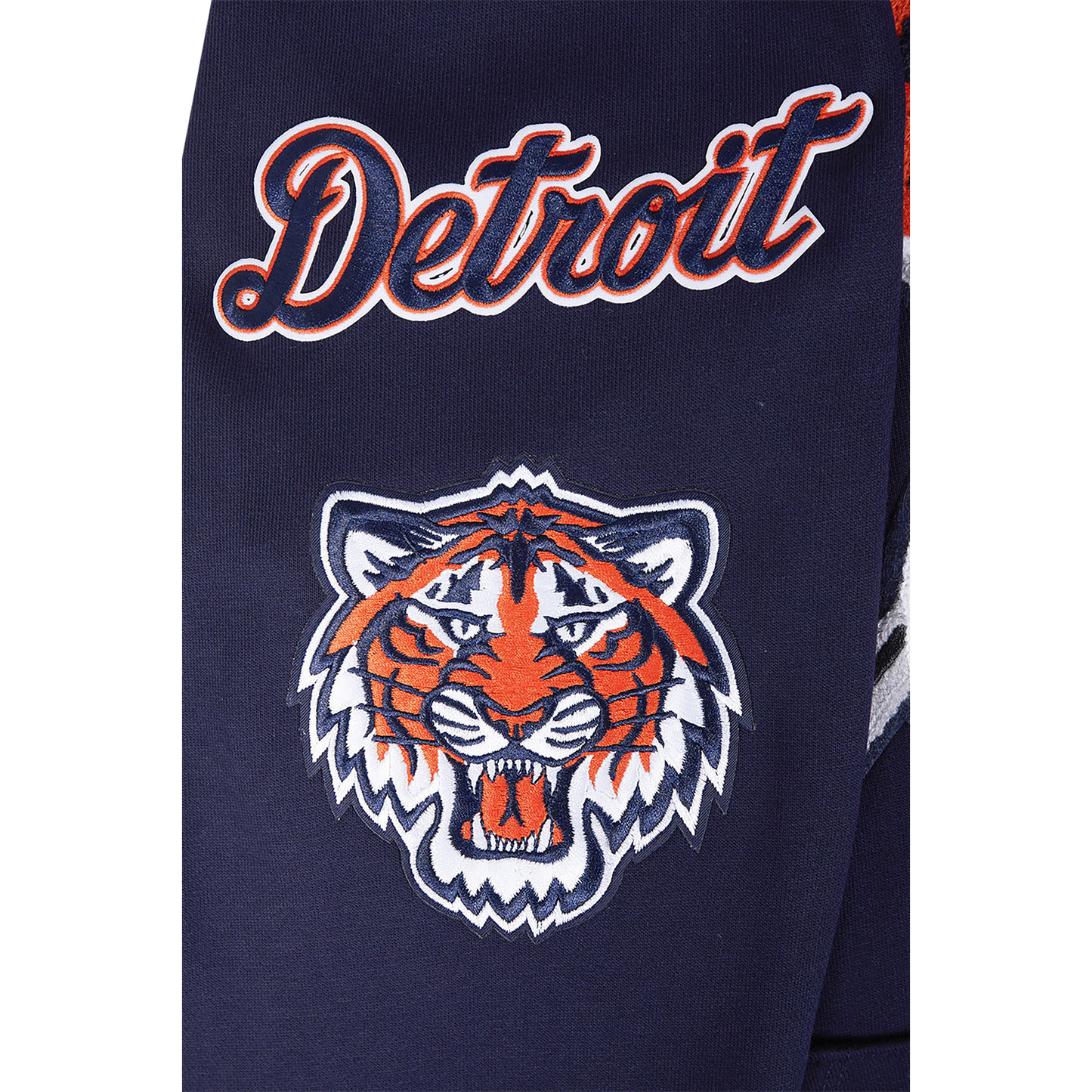 Pro Standard TIGERS MASH UP RIB FLC PO HOODIE - Men's - Midnight Navy/Orange/Midnight Navy