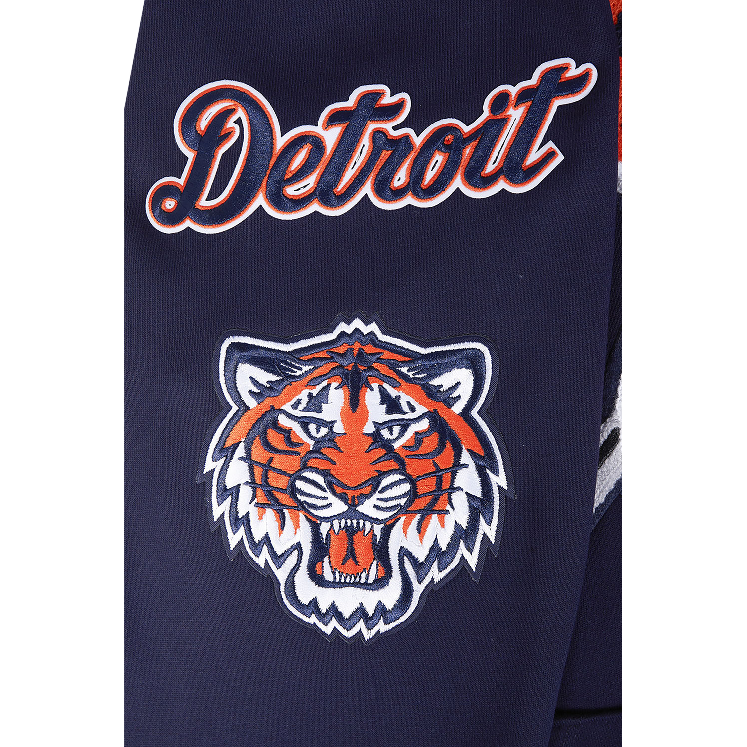 Pro Standard TIGERS MASH UP RIB FLC PO HOODIE - Men's - Midnight Navy/Orange/Midnight Navy