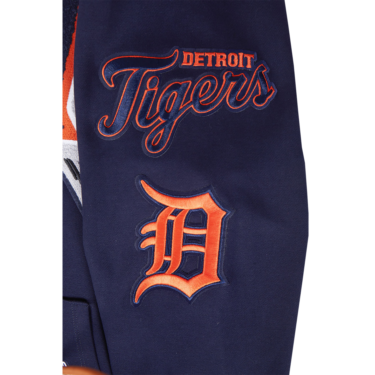 Pro Standard TIGERS MASH UP RIB FLC PO HOODIE - Men's - Midnight Navy/Orange/Midnight Navy