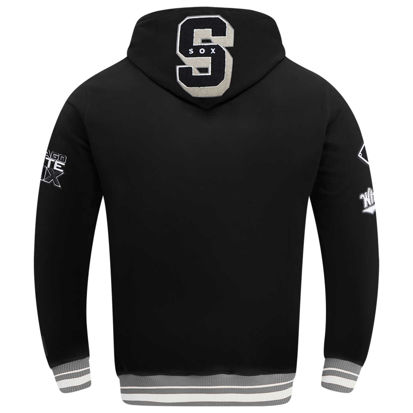 Pro Standard WHITE SOX MASH UP RIB FLC PO HOODIE - Men's - Black/Gray