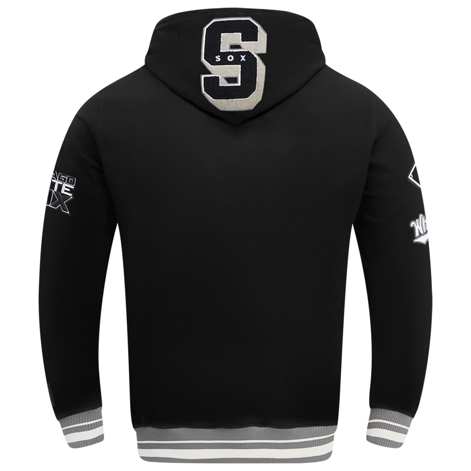 Pro Standard WHITE SOX MASH UP RIB FLC PO HOODIE - Men's - Black/Gray