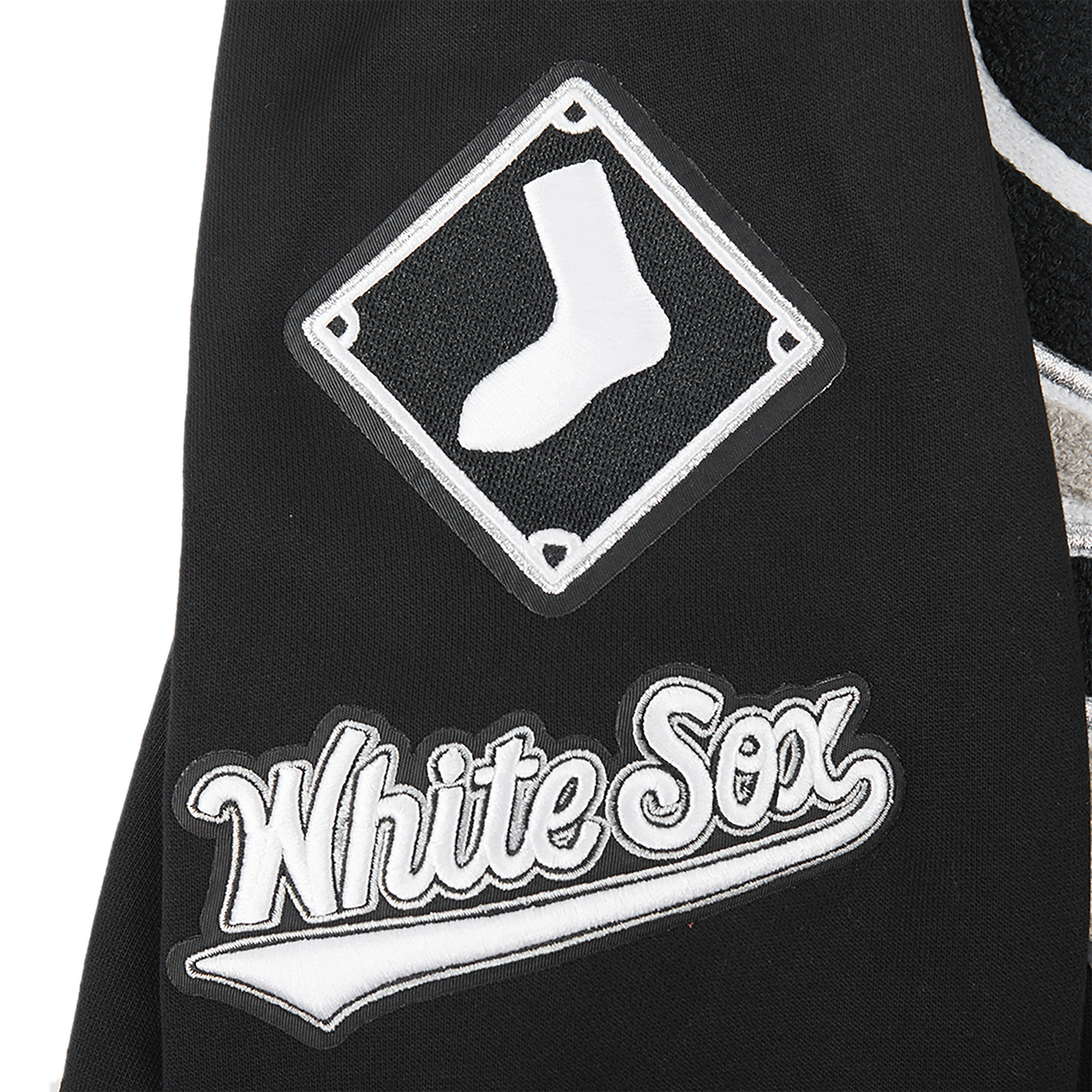 Pro Standard WHITE SOX MASH UP RIB FLC PO HOODIE - Men's - Black/Gray
