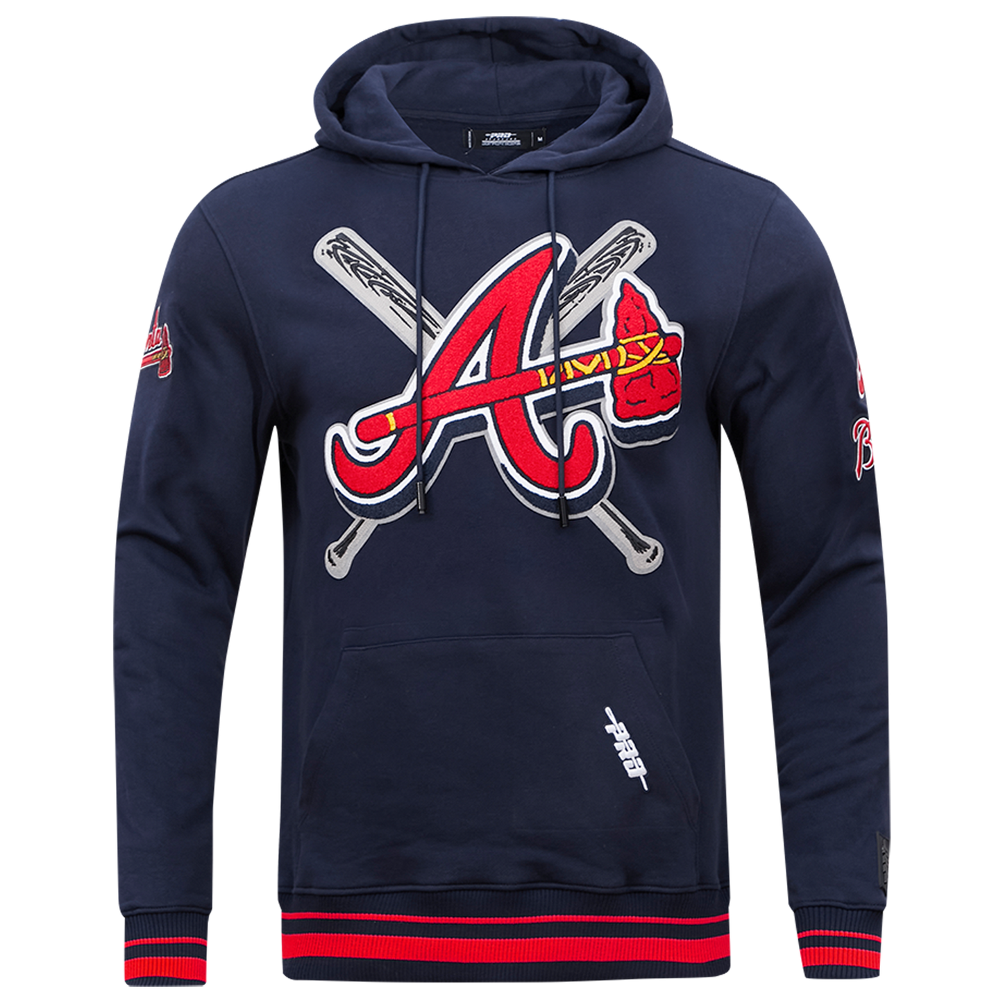 Pro Standard BRAVES MASH UP RIB FLC PO HOODIE - Men's - Midnight Navy/Red/Midnight Navy