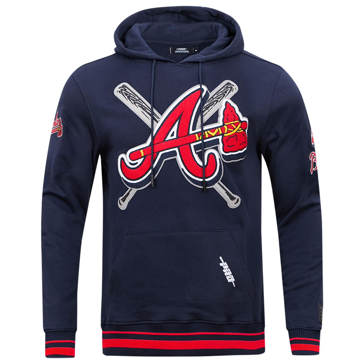 Pro Standard BRAVES MASH UP RIB FLC PO HOODIE - Men's - Midnight Navy/Red/Midnight Navy