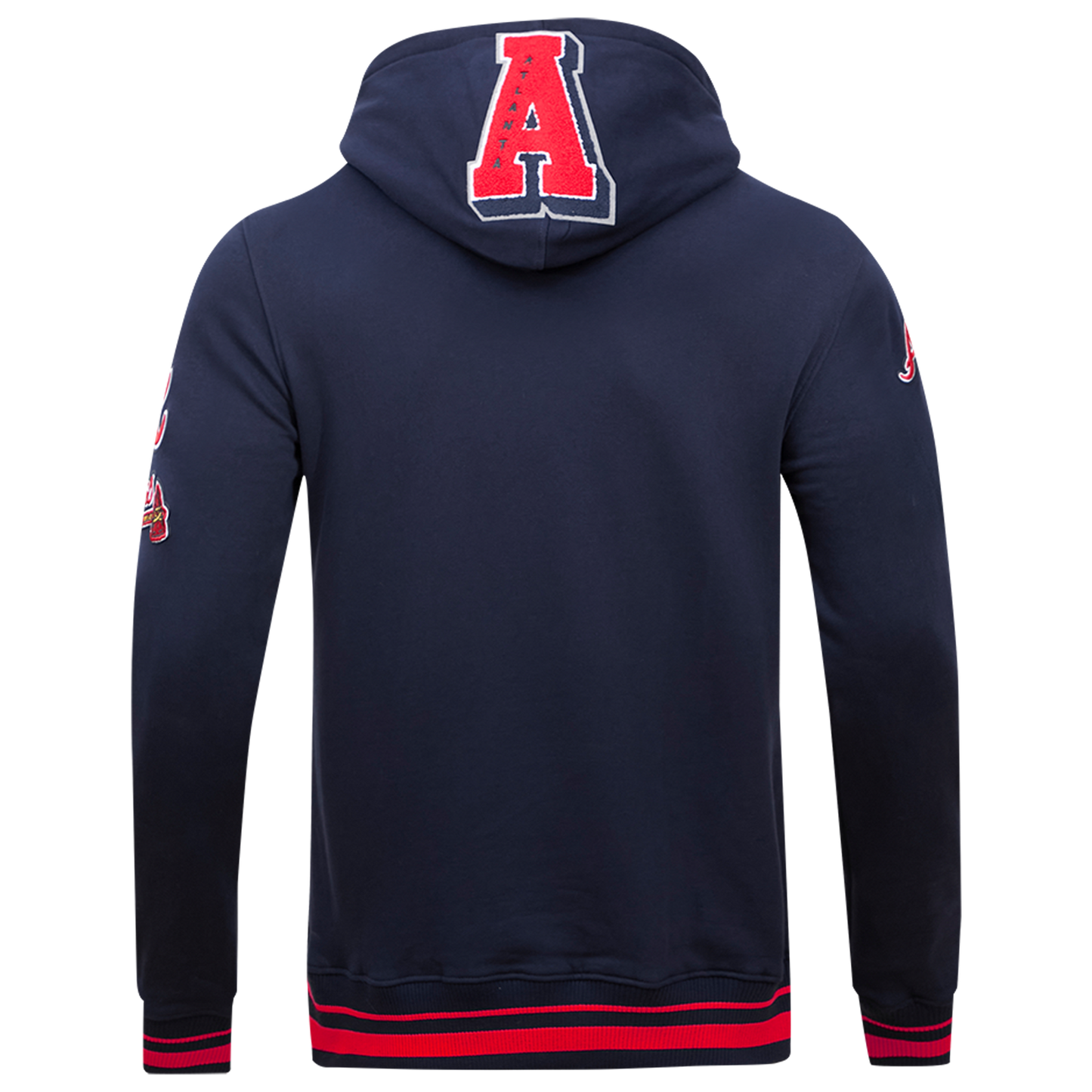 Pro Standard BRAVES MASH UP RIB FLC PO HOODIE - Men's - Midnight Navy/Red/Midnight Navy