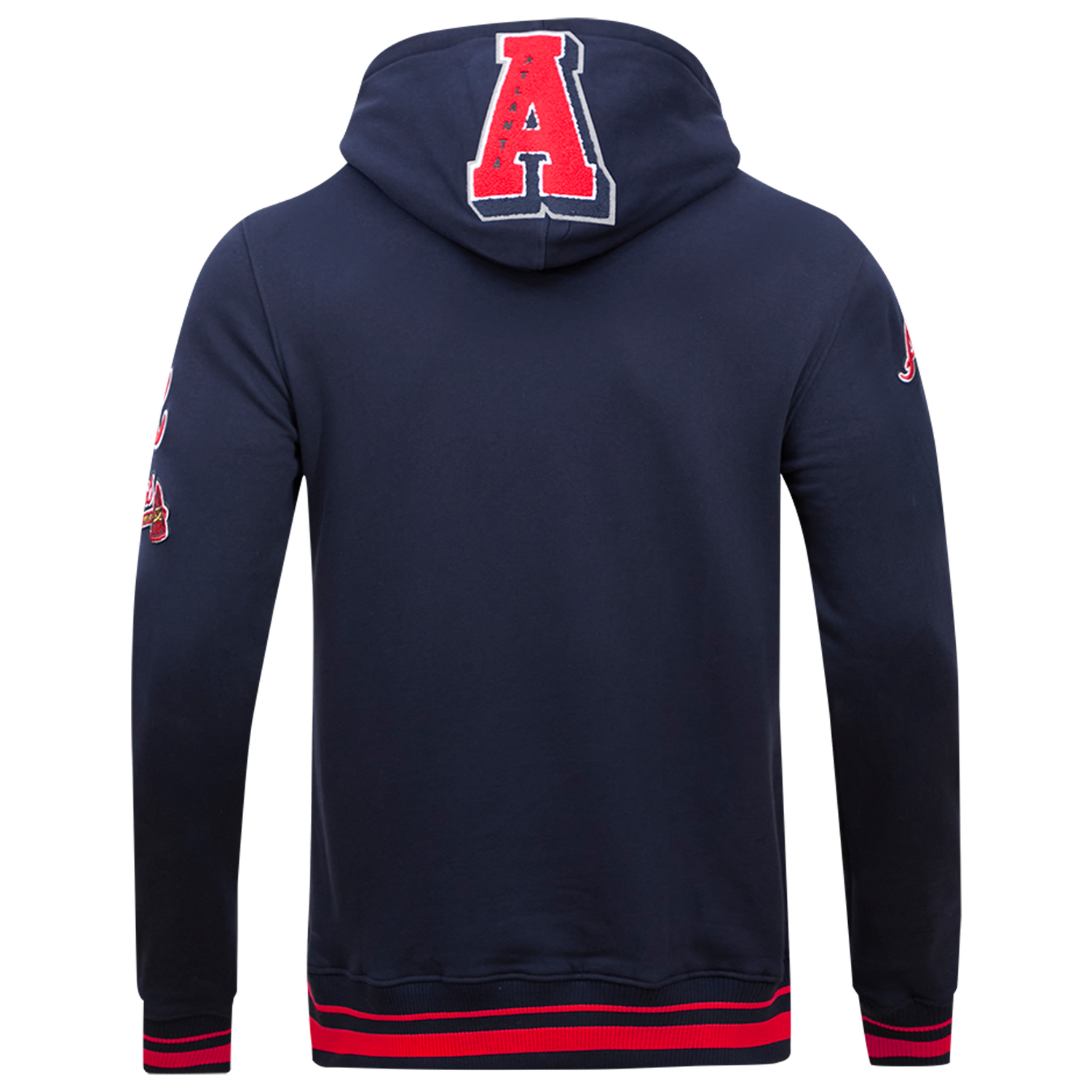Pro Standard BRAVES MASH UP RIB FLC PO HOODIE - Men's - Midnight Navy/Red/Midnight Navy