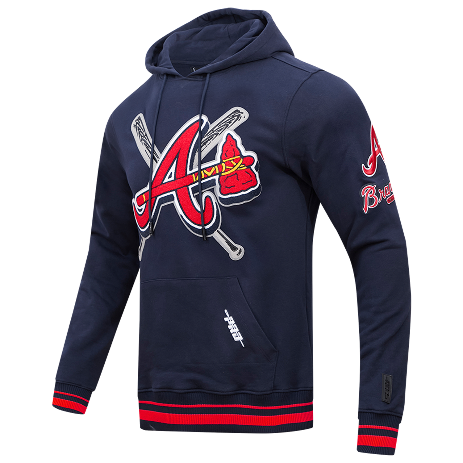Pro Standard BRAVES MASH UP RIB FLC PO HOODIE - Men's - Midnight Navy/Red/Midnight Navy