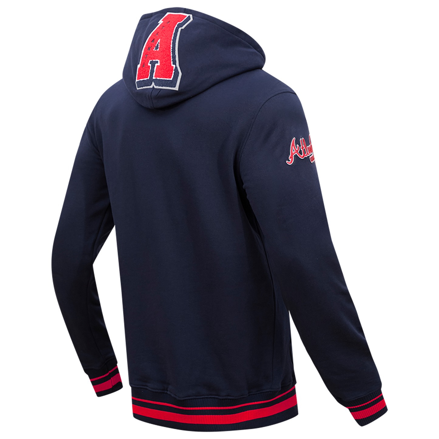 Pro Standard BRAVES MASH UP RIB FLC PO HOODIE - Men's - Midnight Navy/Red/Midnight Navy