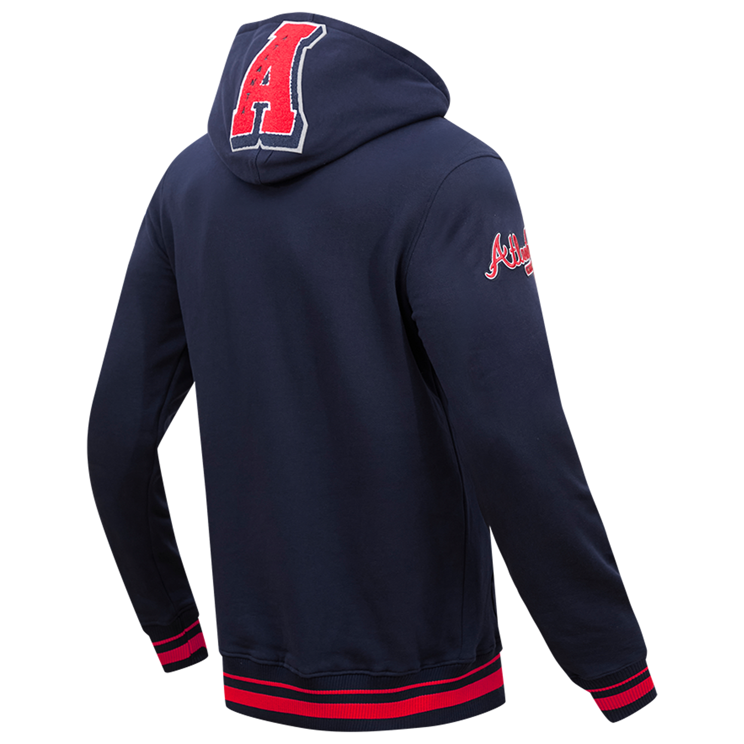 Pro Standard BRAVES MASH UP RIB FLC PO HOODIE - Men's - Midnight Navy/Red/Midnight Navy