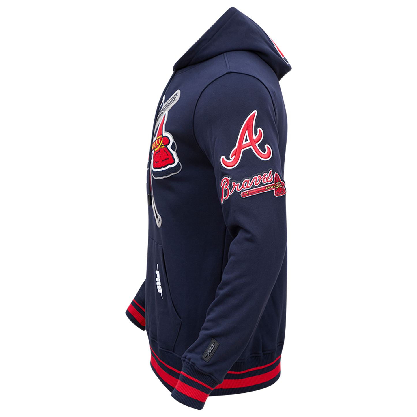 Pro Standard BRAVES MASH UP RIB FLC PO HOODIE - Men's - Midnight Navy/Red/Midnight Navy