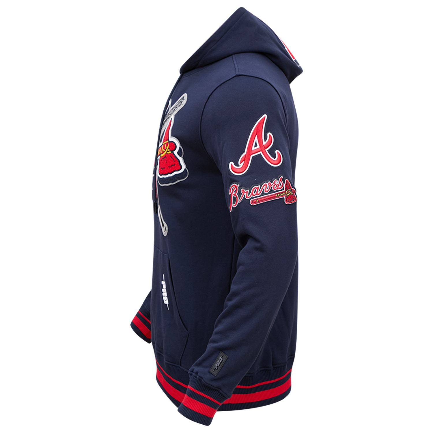 Pro Standard BRAVES MASH UP RIB FLC PO HOODIE - Men's - Midnight Navy/Red/Midnight Navy