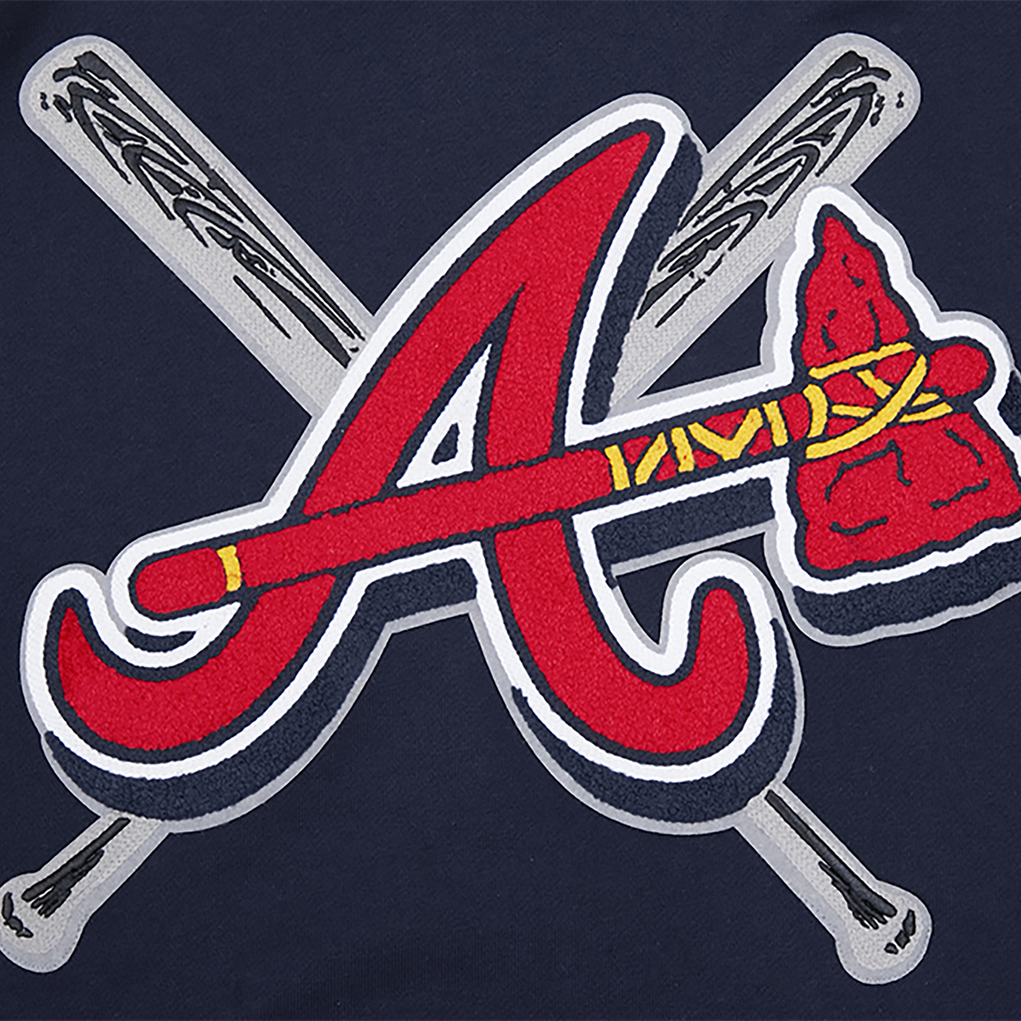 Pro Standard BRAVES MASH UP RIB FLC PO HOODIE - Men's - Midnight Navy/Red/Midnight Navy