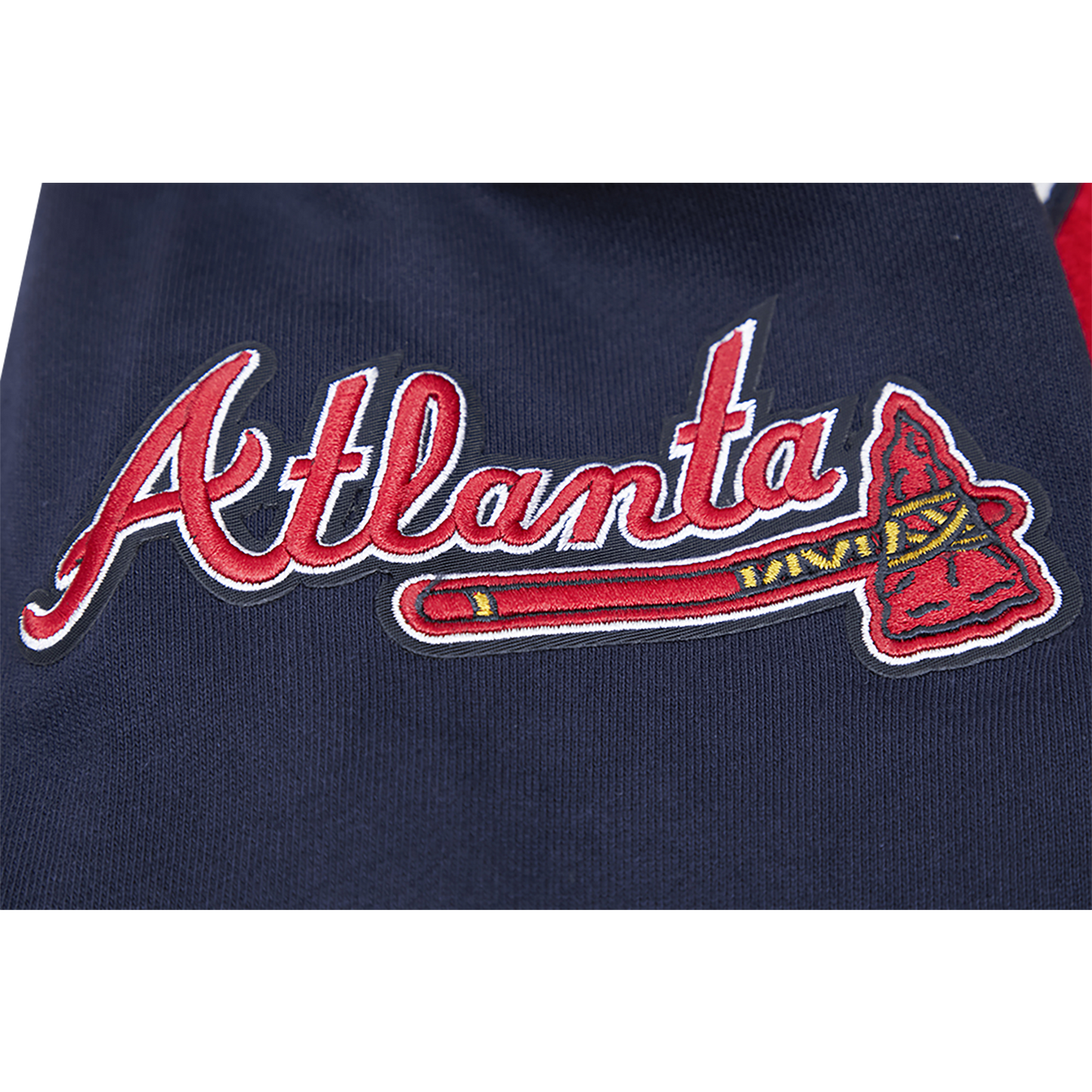 Pro Standard BRAVES MASH UP RIB FLC PO HOODIE - Men's - Midnight Navy/Red/Midnight Navy