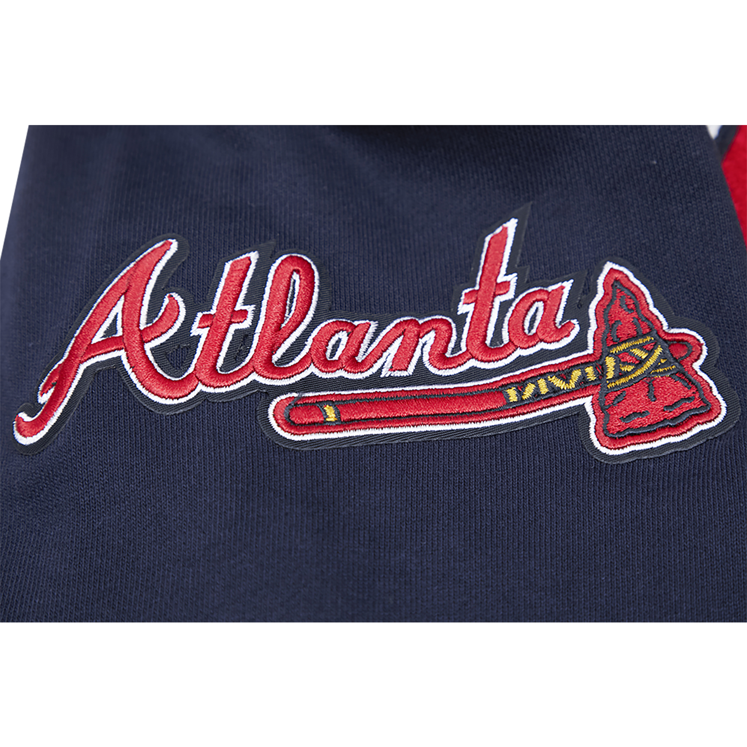 Pro Standard BRAVES MASH UP RIB FLC PO HOODIE - Men's - Midnight Navy/Red/Midnight Navy