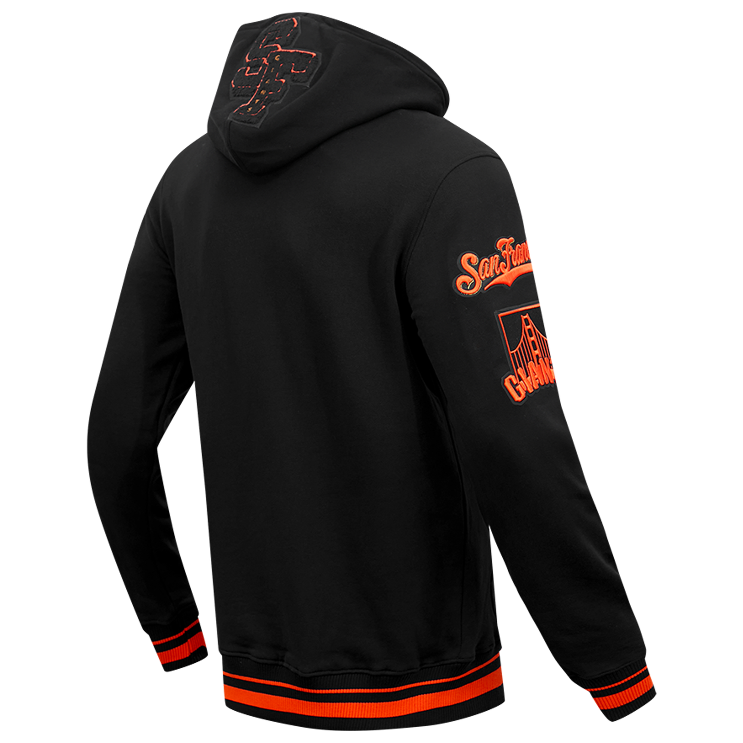 Pro Standard GIANTS MASH UP RIB FLC PO HOODIE - Men's - Black/Orange