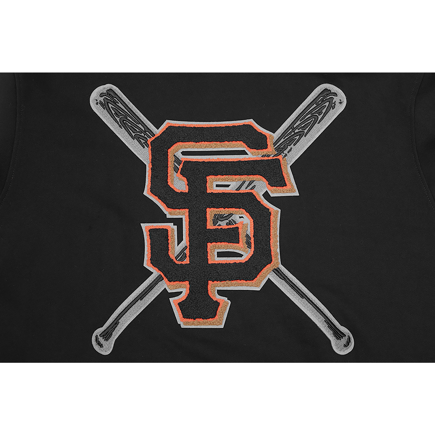 Pro Standard GIANTS MASH UP RIB FLC PO HOODIE - Men's - Black/Orange