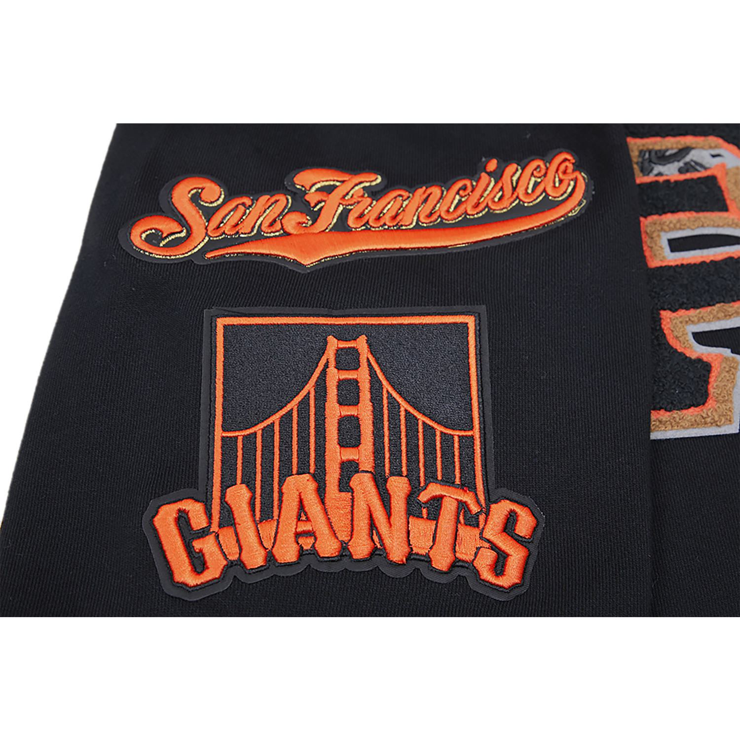 Pro Standard GIANTS MASH UP RIB FLC PO HOODIE - Men's - Black/Orange