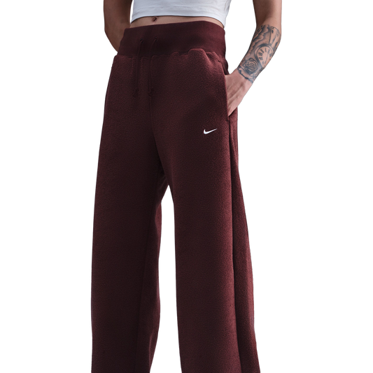 Nike NSW Phoenix Plush Wide Pants - Women's - Maroon/Maroon