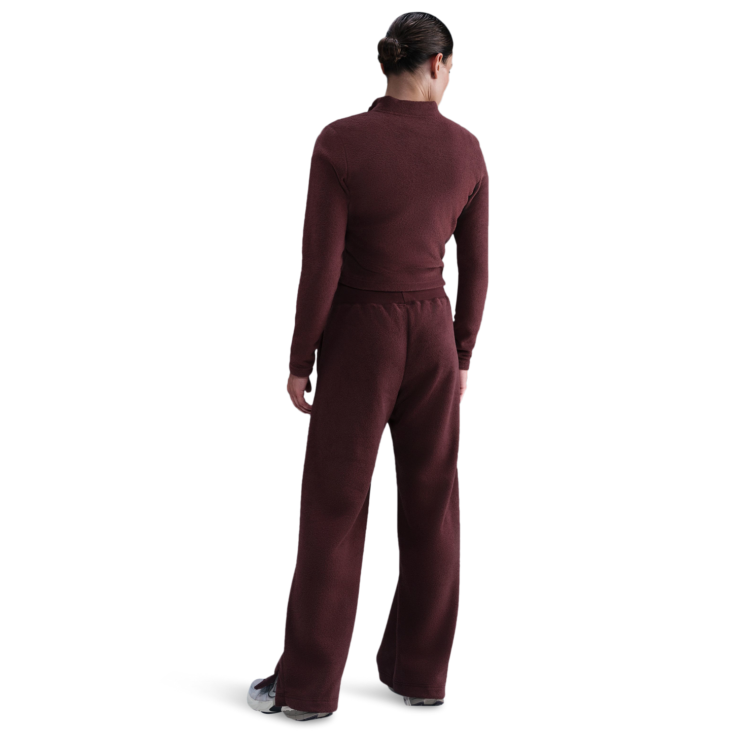 Nike NSW Phoenix Plush Wide Pants - Women's - Maroon/Maroon