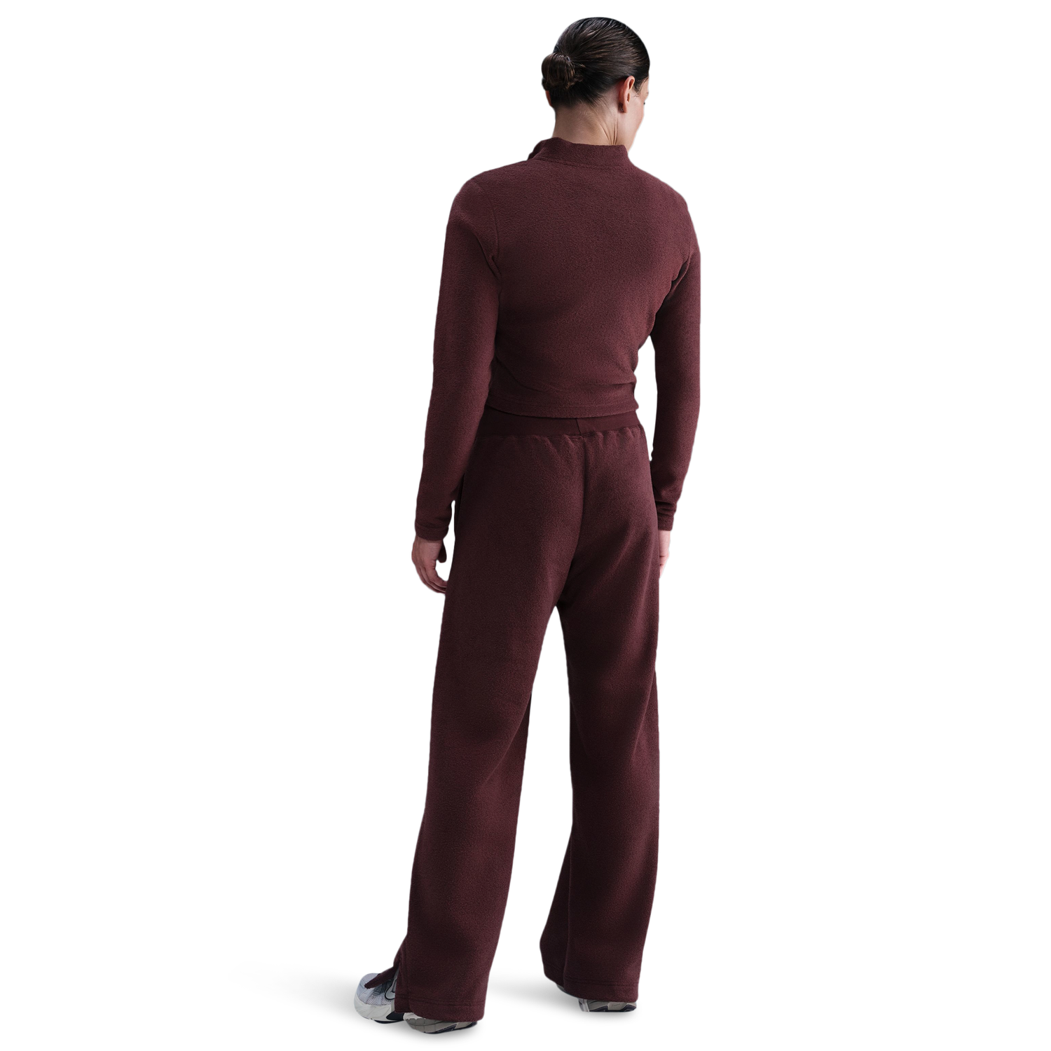 Nike NSW Phoenix Plush Wide Pants - Women's - Maroon/Maroon