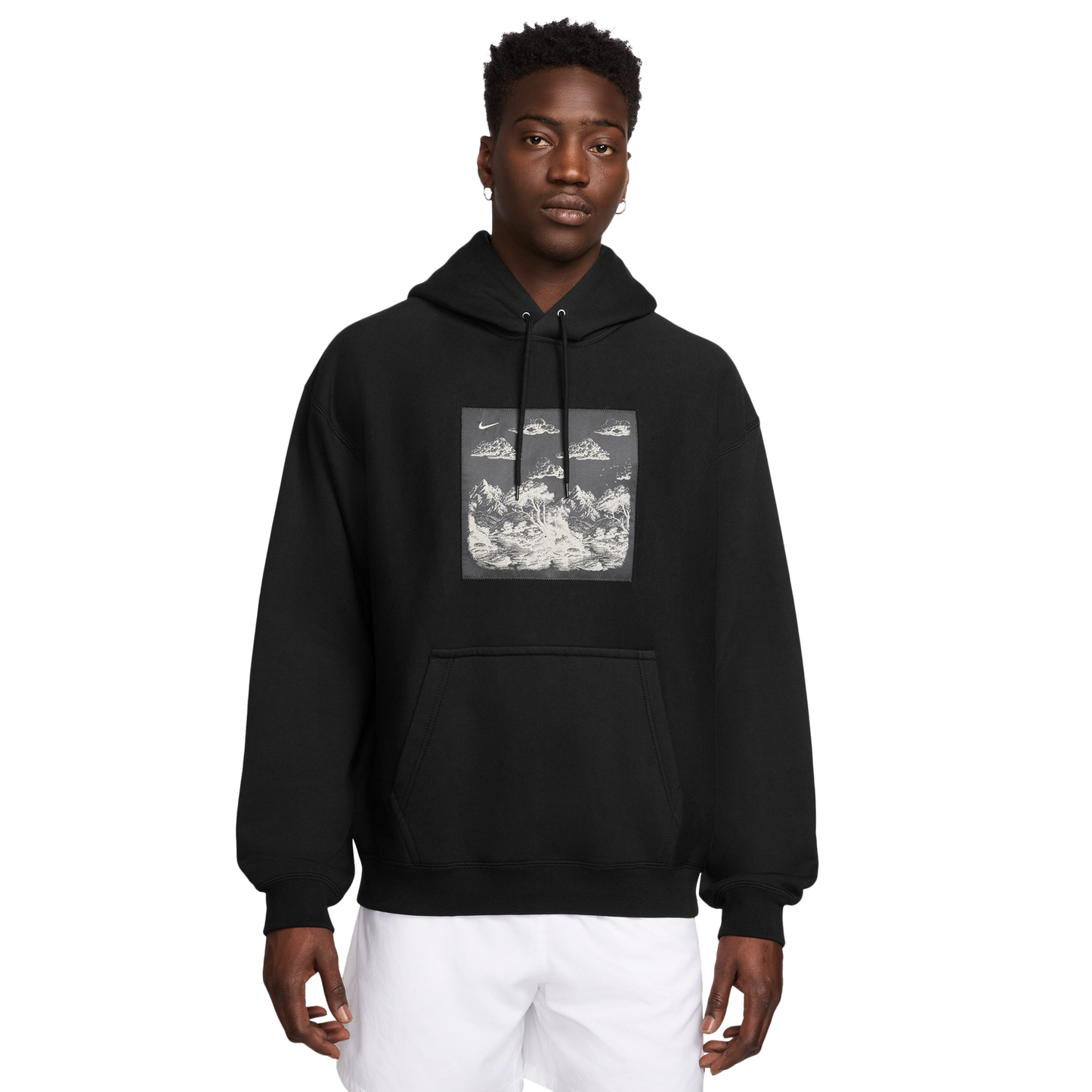 Nike NL Solo Swoosh Pullover Hood Gfx - Men's - Grey/Black