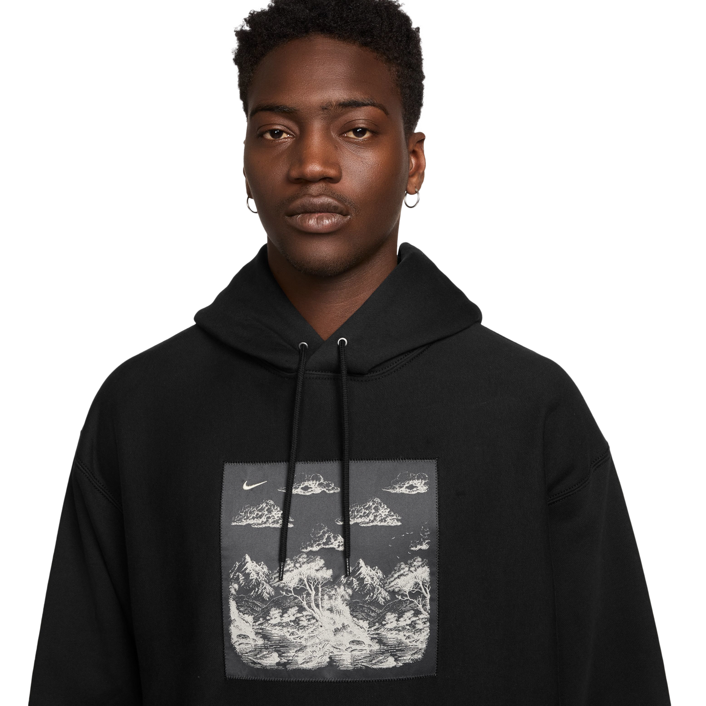 Nike NL Solo Swoosh Pullover Hood Gfx - Men's - Grey/Black