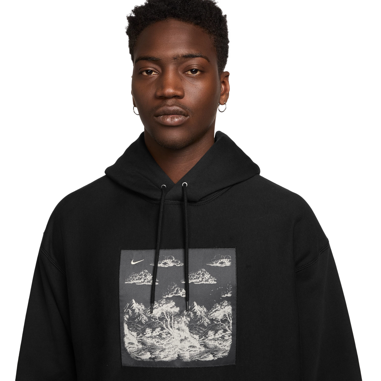 Nike NL Solo Swoosh Pullover Hood Gfx - Men's - Grey/Black