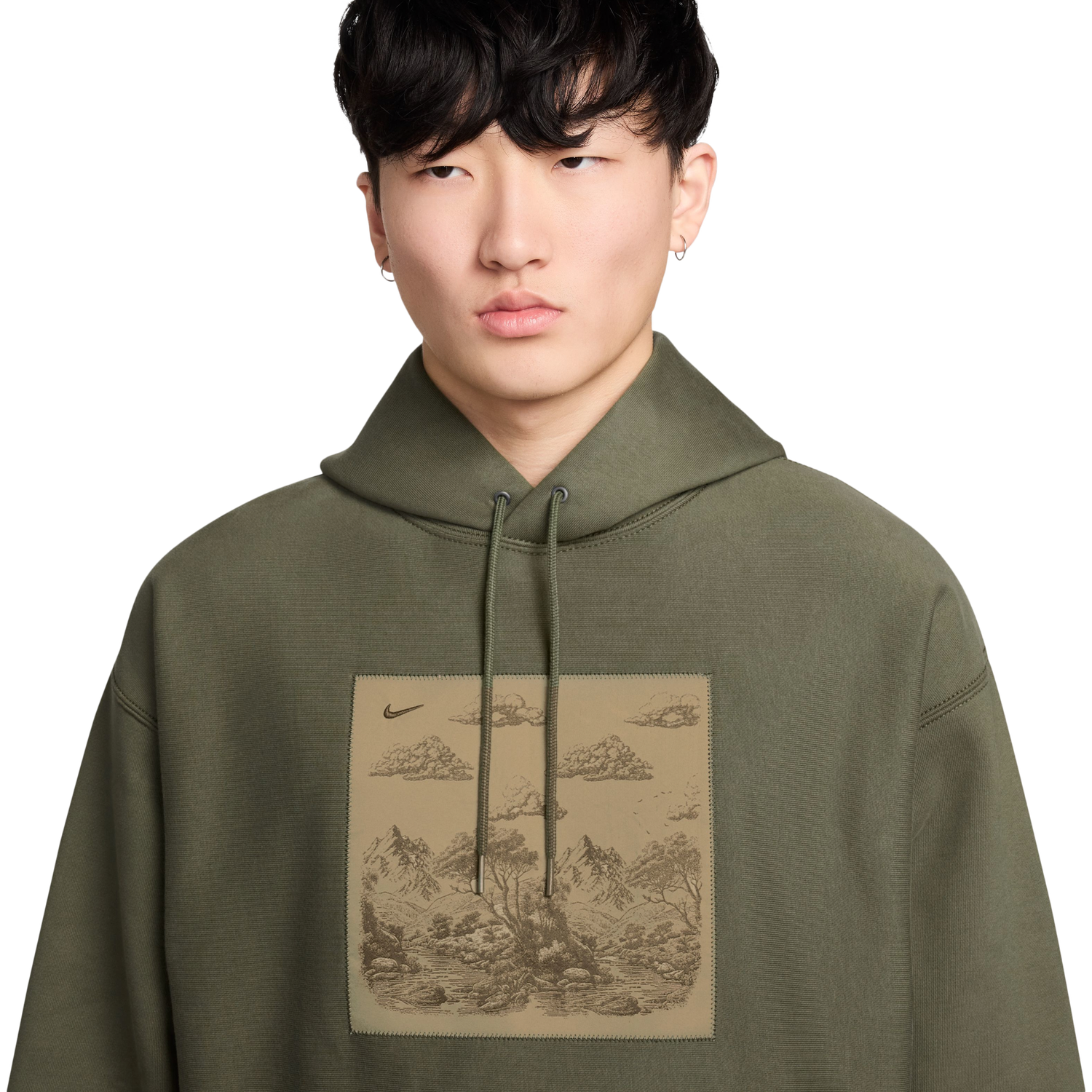 Nike NL Solo Swoosh Pullover Hood Gfx - Men's - Tan/Olive