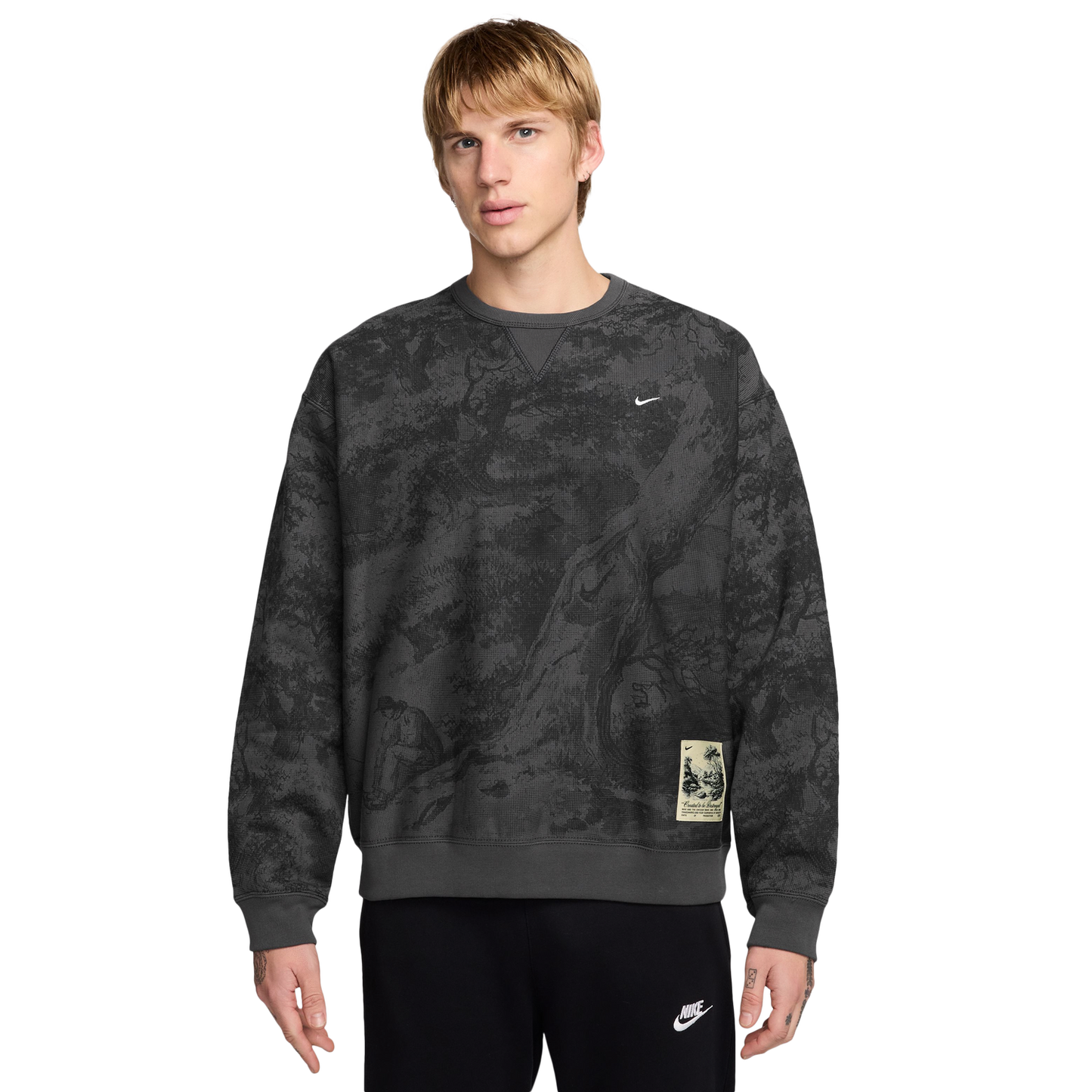 Nike NL Solo Swoosh Crew Gfx Ediu - Men's - Olive/Black
