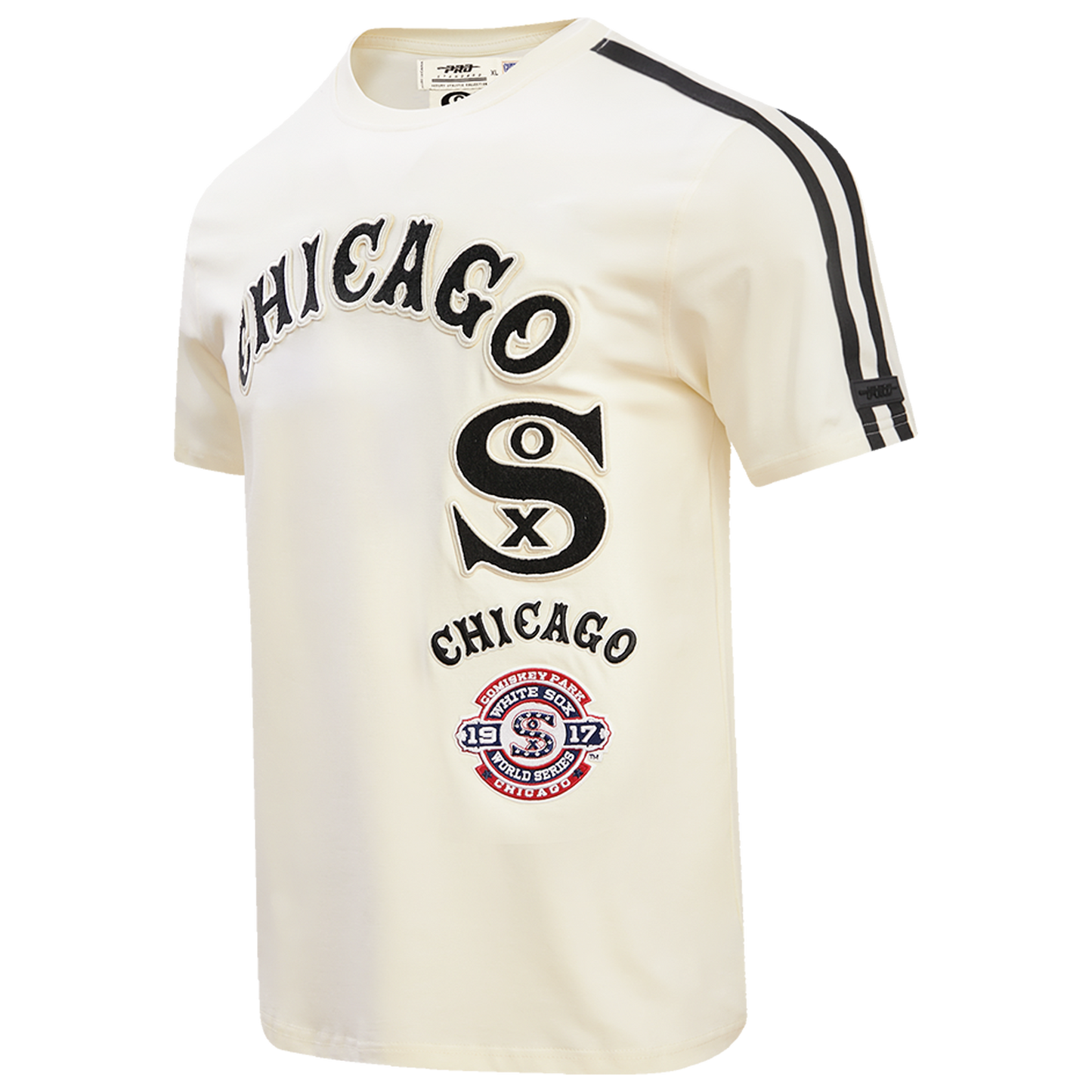 Pro Standard WHITE SOX RETRO CLASSIC SJ STRIPED TEE - Men's - Eggshell/Black