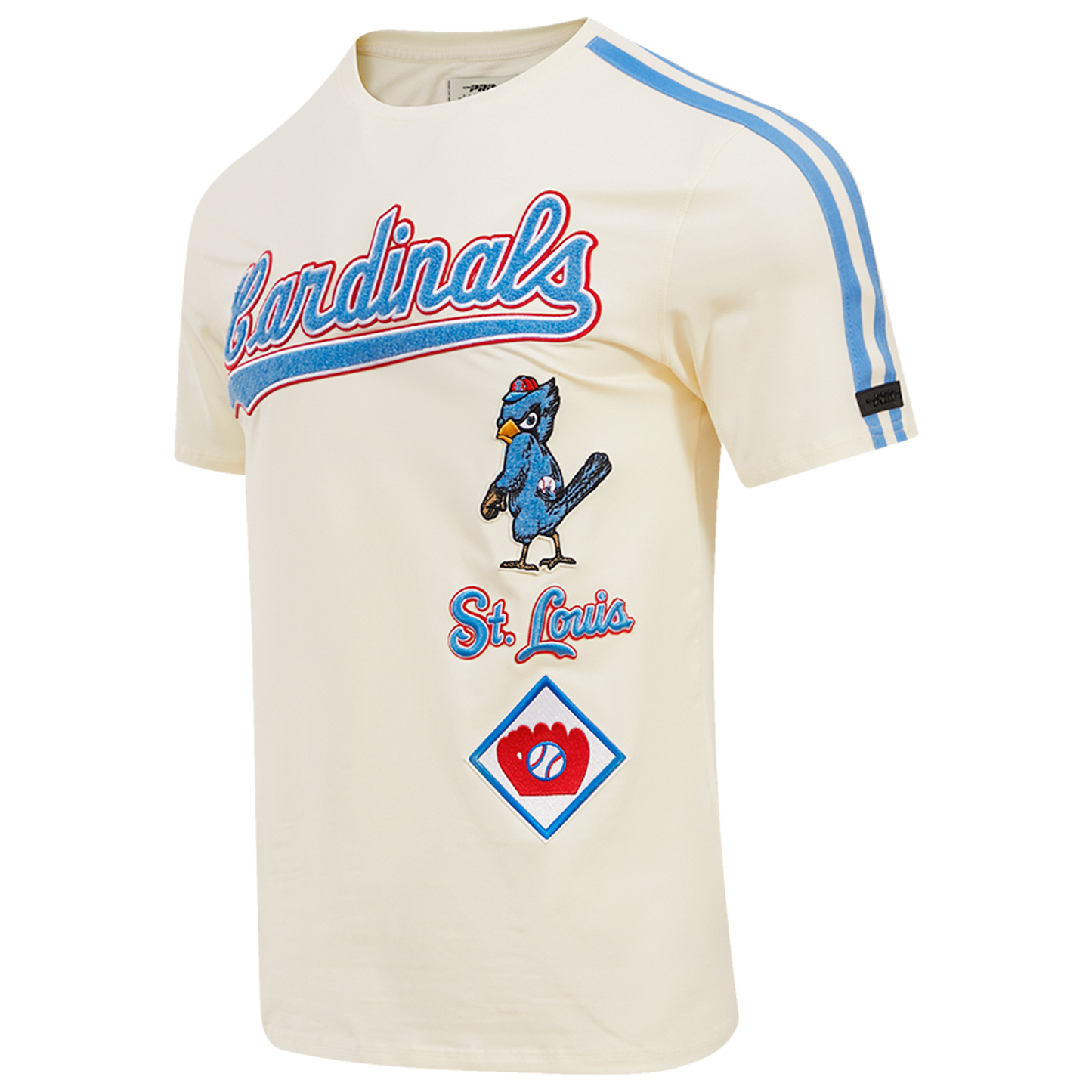Pro Standard CARDINALS RETRO CLASSIC SJ STRIPED TEE - Men's - Eggshell/University Blue