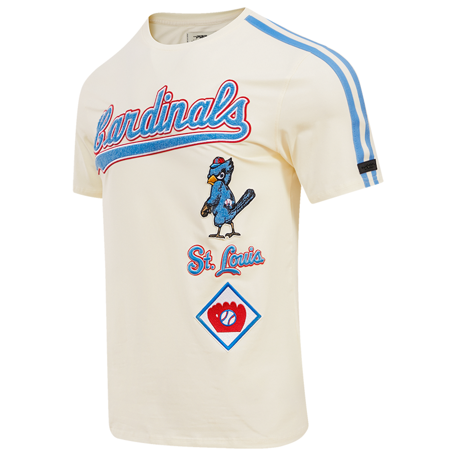Pro Standard CARDINALS RETRO CLASSIC SJ STRIPED TEE - Men's - Eggshell/University Blue