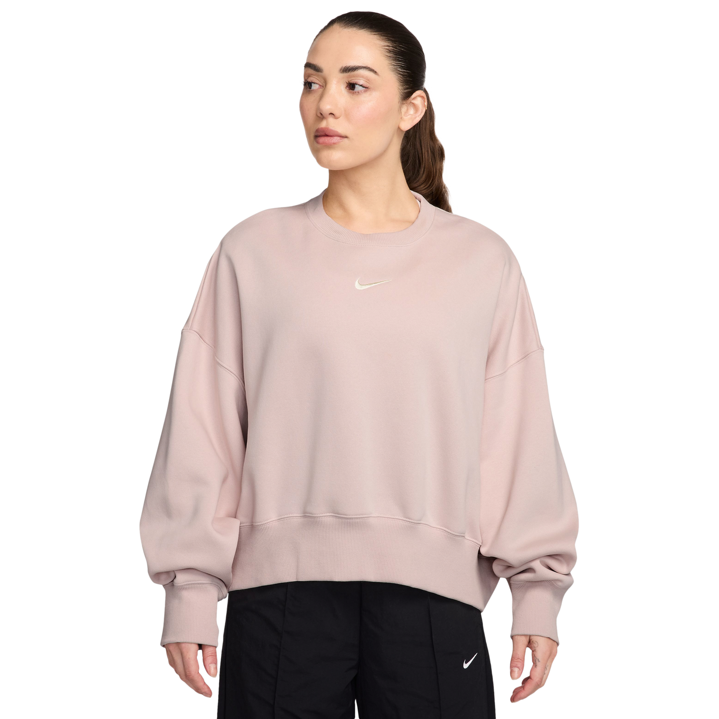 Nike NSW Style Fleece Crew OOS - Women's - Pink/White