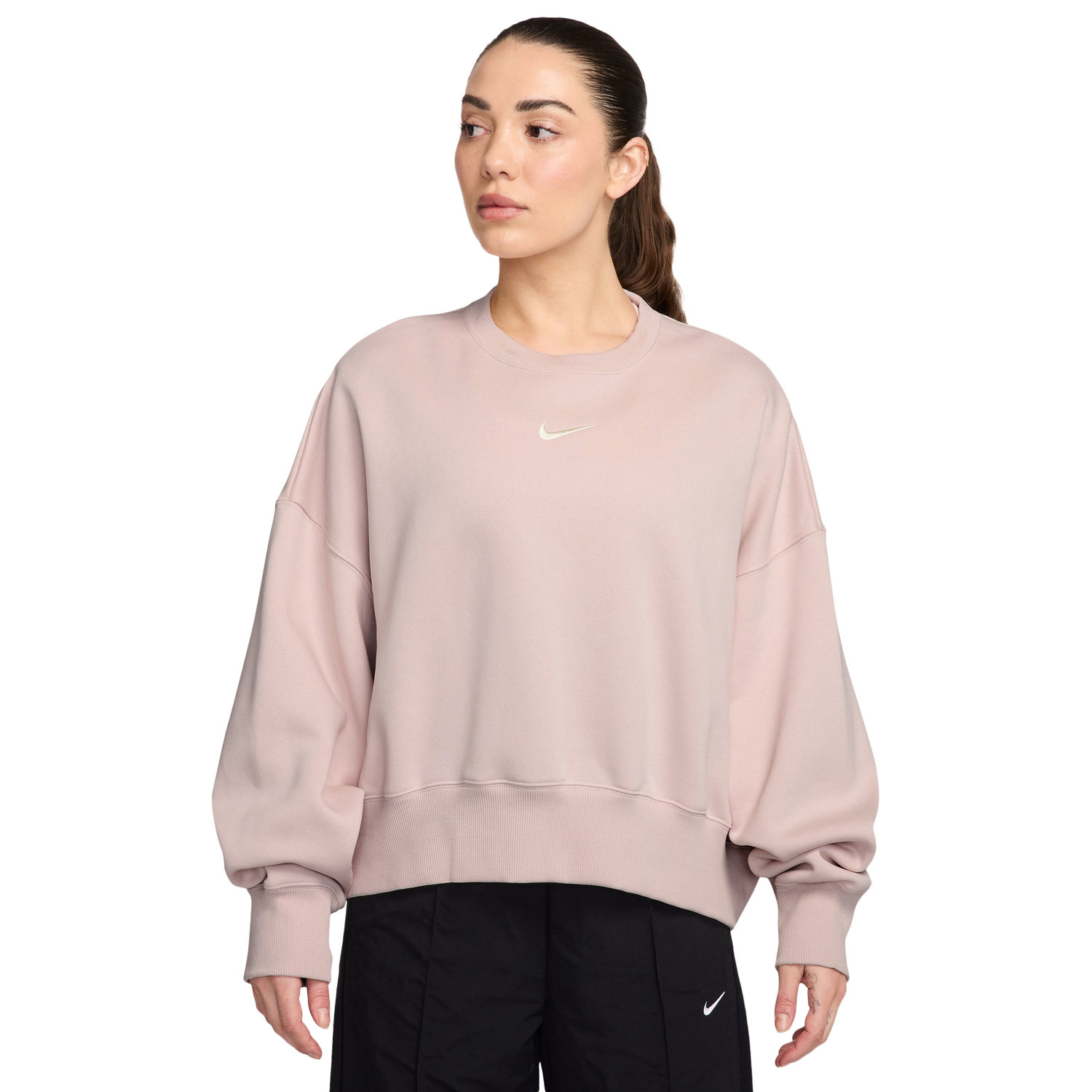 Nike NSW Style Fleece Crew OOS - Women's - Pink/White