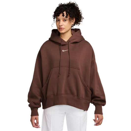 Nike PHNX Fleece OS Pullover Hoodie - Women's - Brown/Brown