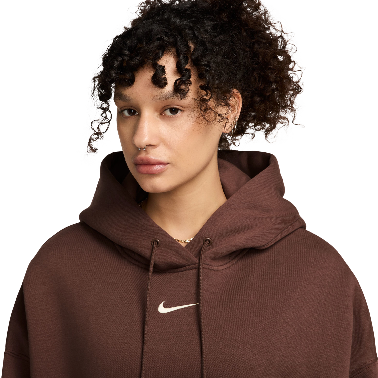 Nike PHNX Fleece OS Pullover Hoodie - Women's - Brown/Brown