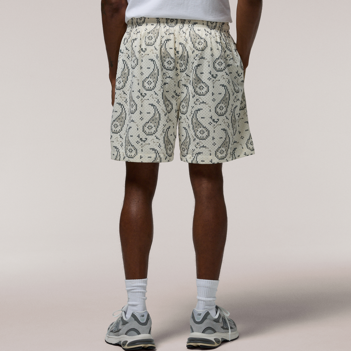 LCKR Brentwood Mesh Shorts - Men's - Egret/Crosshatch Paisley
