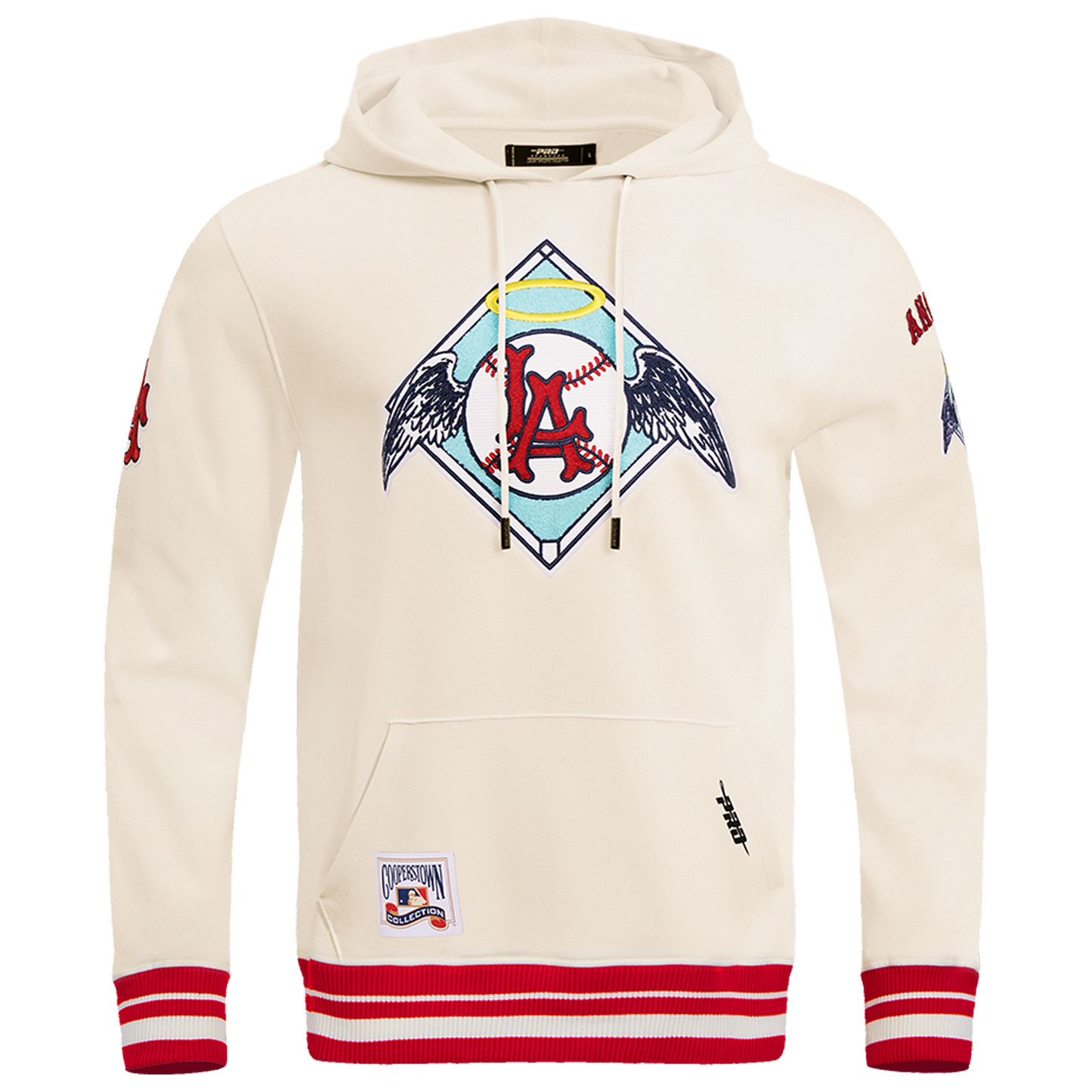 Pro Standard ANGELS RETRO CLASSIC FLC PO HOODIE - Men's - Eggshell/Red