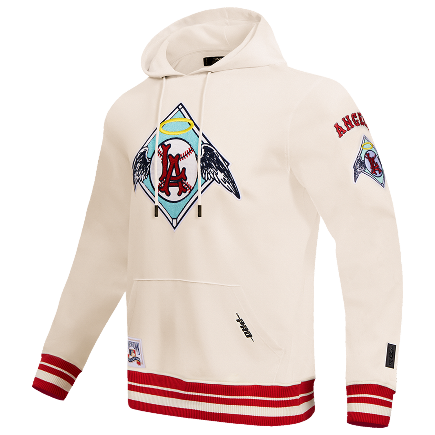 Pro Standard ANGELS RETRO CLASSIC FLC PO HOODIE - Men's - Eggshell/Red