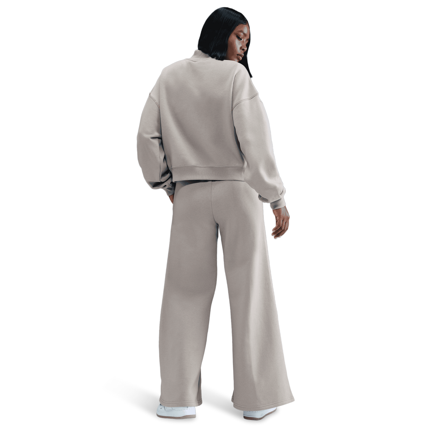 Nike NSW Phoenix Fleece Mock Neck - Women's - Grey/Volt