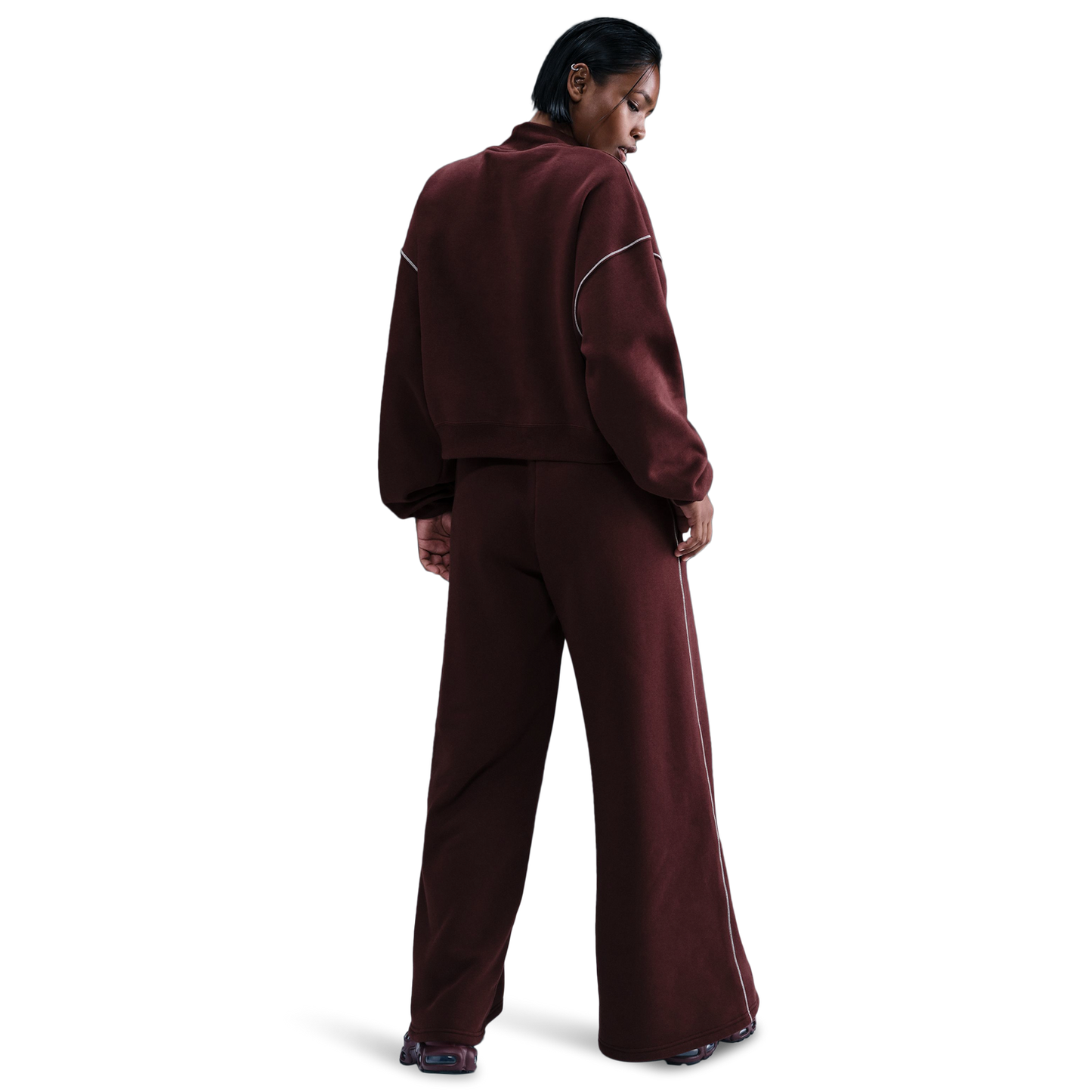 Nike NSW Phoenix Fleece Mock Neck - Women's - Maroon/Maroon