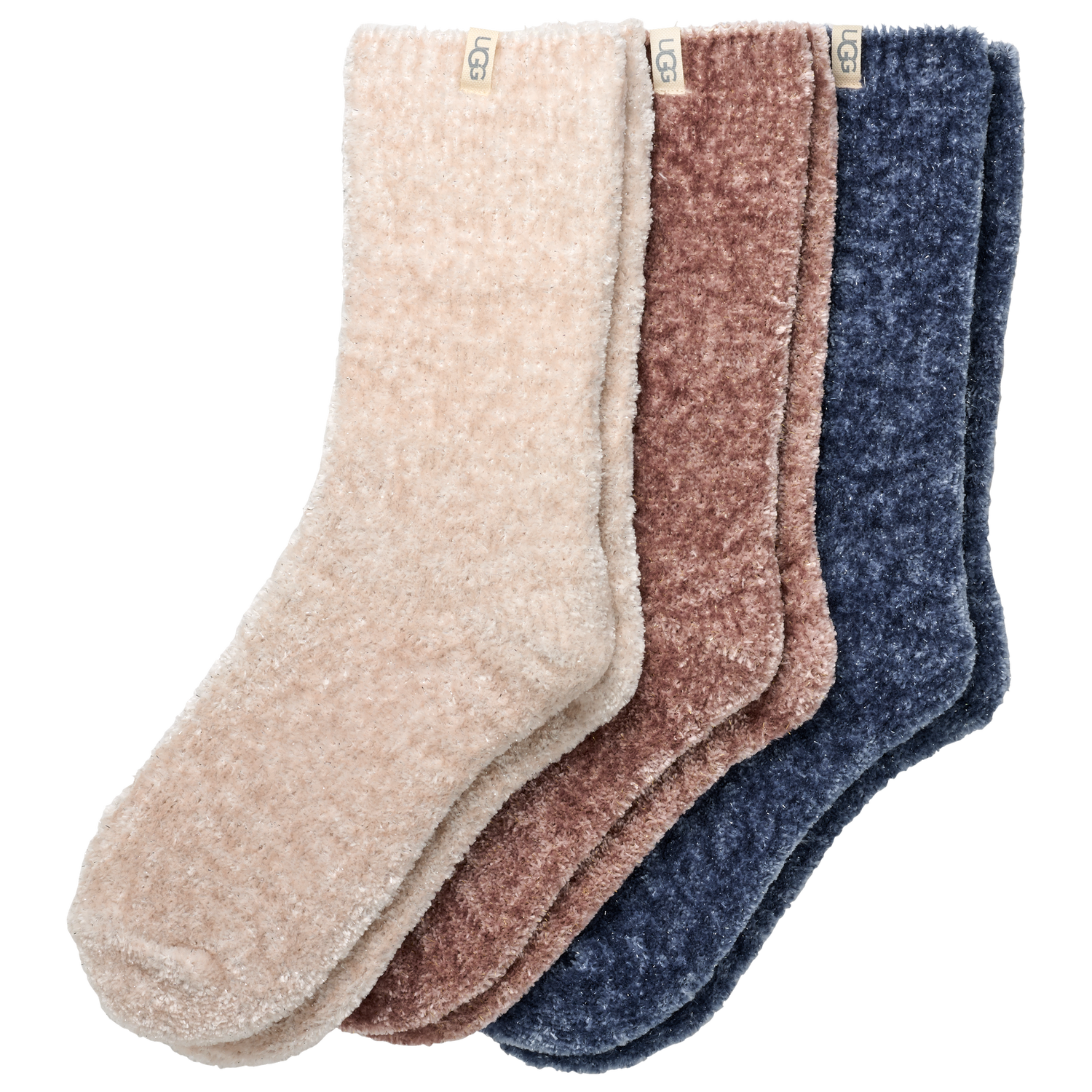 UGG Leda Sparkle 3 Pack Socks - Women's - Tan/Cream
