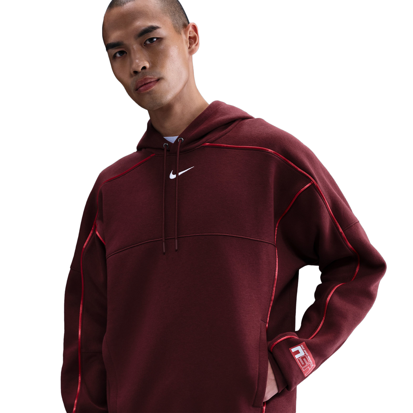 Nike NSW Pullover Hood  Performance Graphic - Men's - White/Maroon