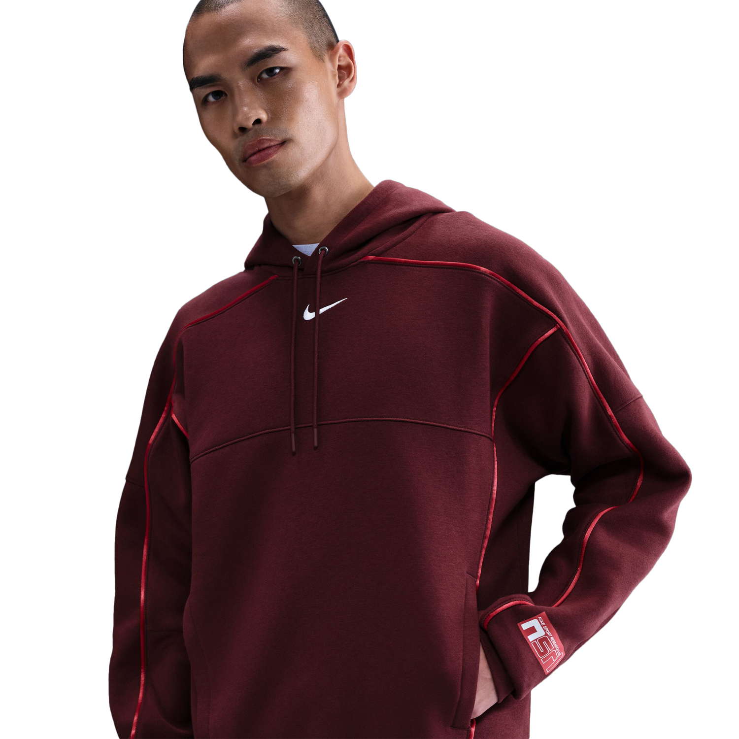 Nike NSW Pullover Hood  Performance Graphic - Men's - White/Maroon