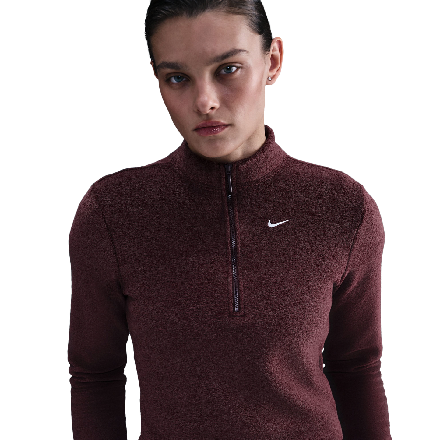 Nike NSW Phoenix Plush Long Sleeve T-Shirt - Women's - Maroon/Maroon