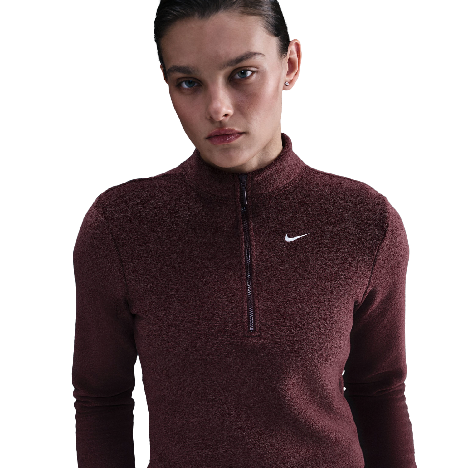 Nike NSW Phoenix Plush Long Sleeve T-Shirt - Women's - Maroon/Maroon