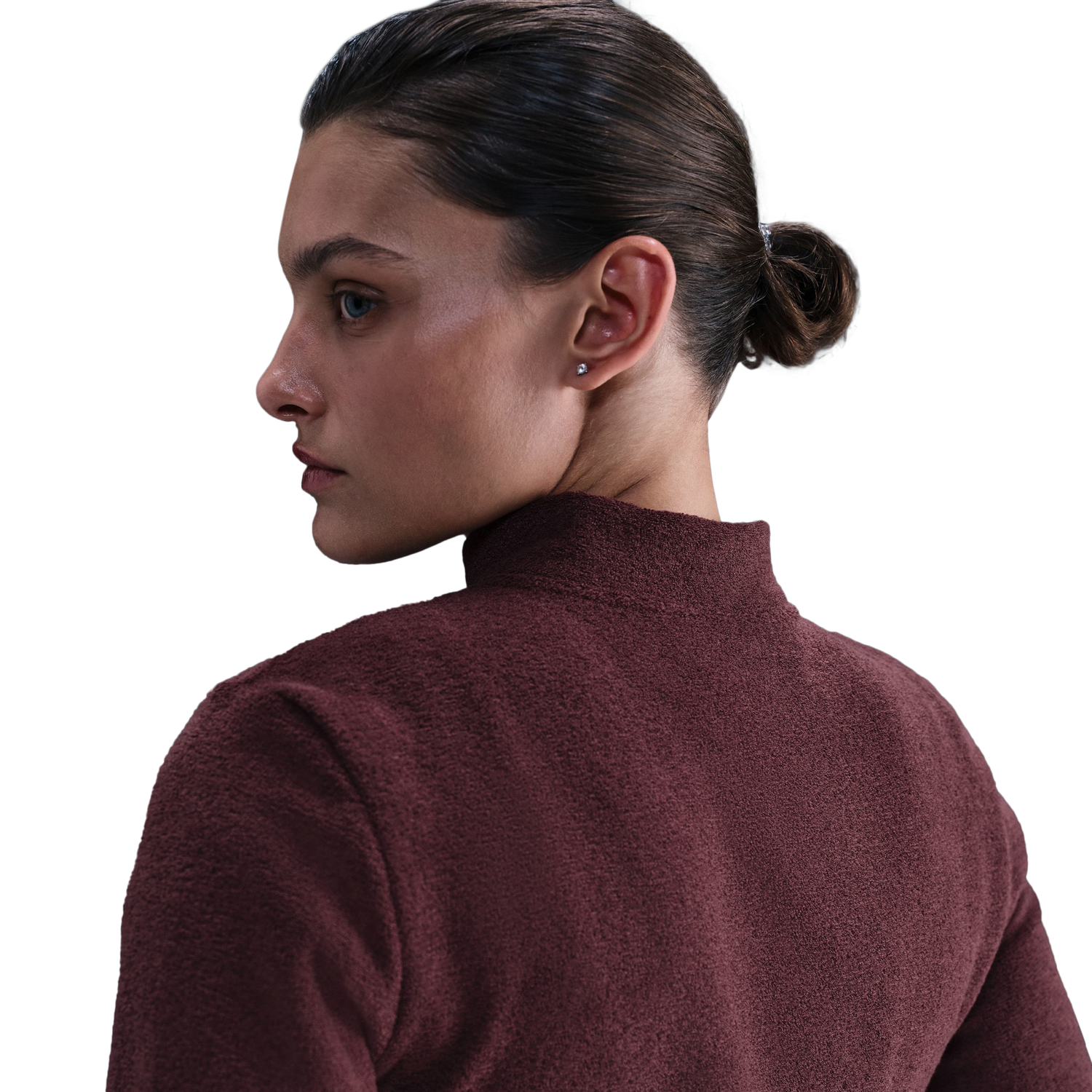 Nike NSW Phoenix Plush Long Sleeve T-Shirt - Women's - Maroon/Maroon