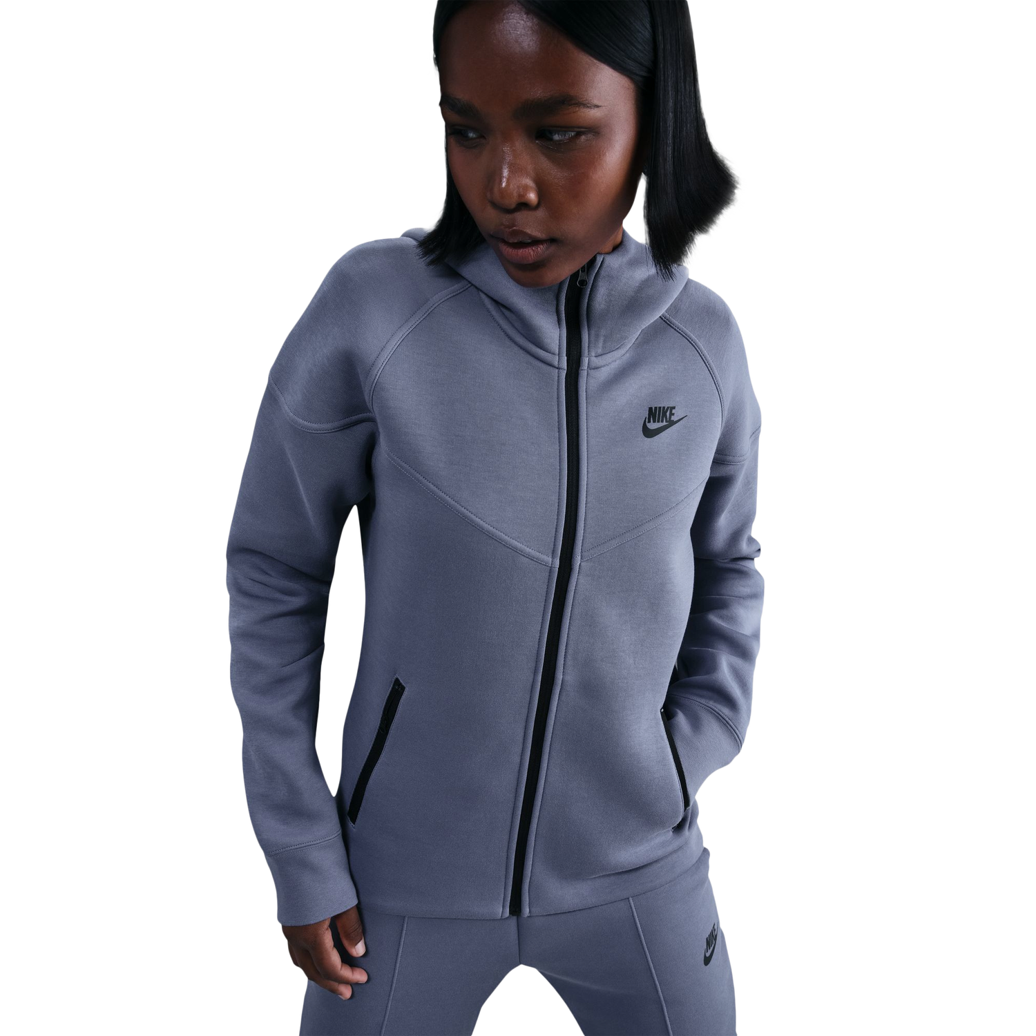 Nike NSW Tech Fleece WR Full-Zip Hoodie - Women's - Black/World Indigo