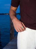 GREEN COMO RING | Silver